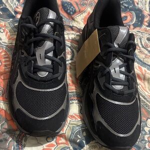 Asics Black and Silver Men's Sneakers